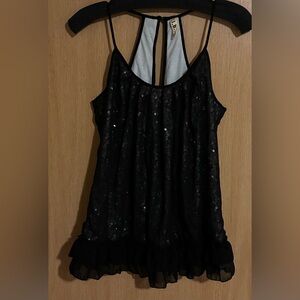 T.I.H by hype black sequin top